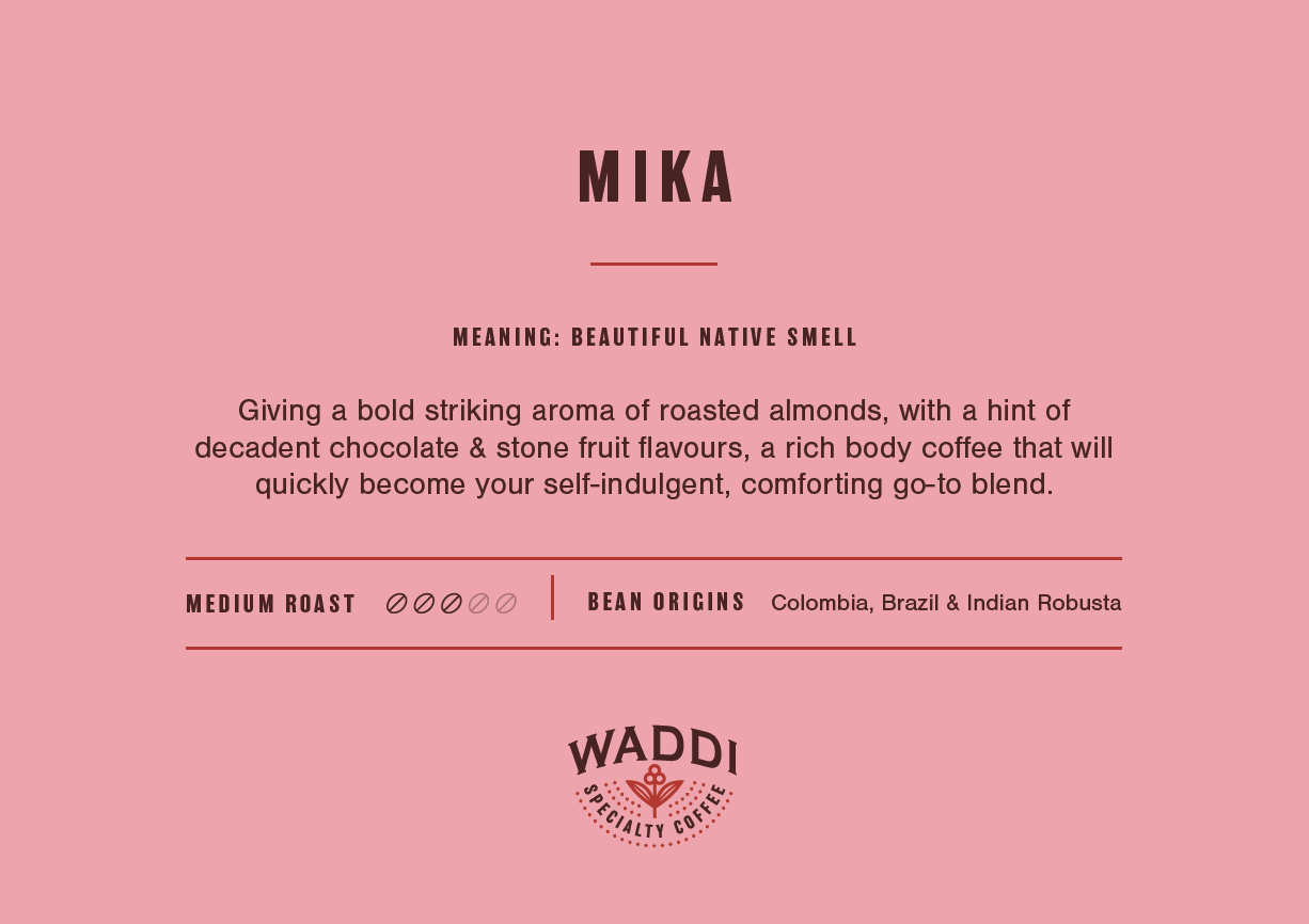 Waddi Specialty Coffee Beans 1kg – MIKA Blend.