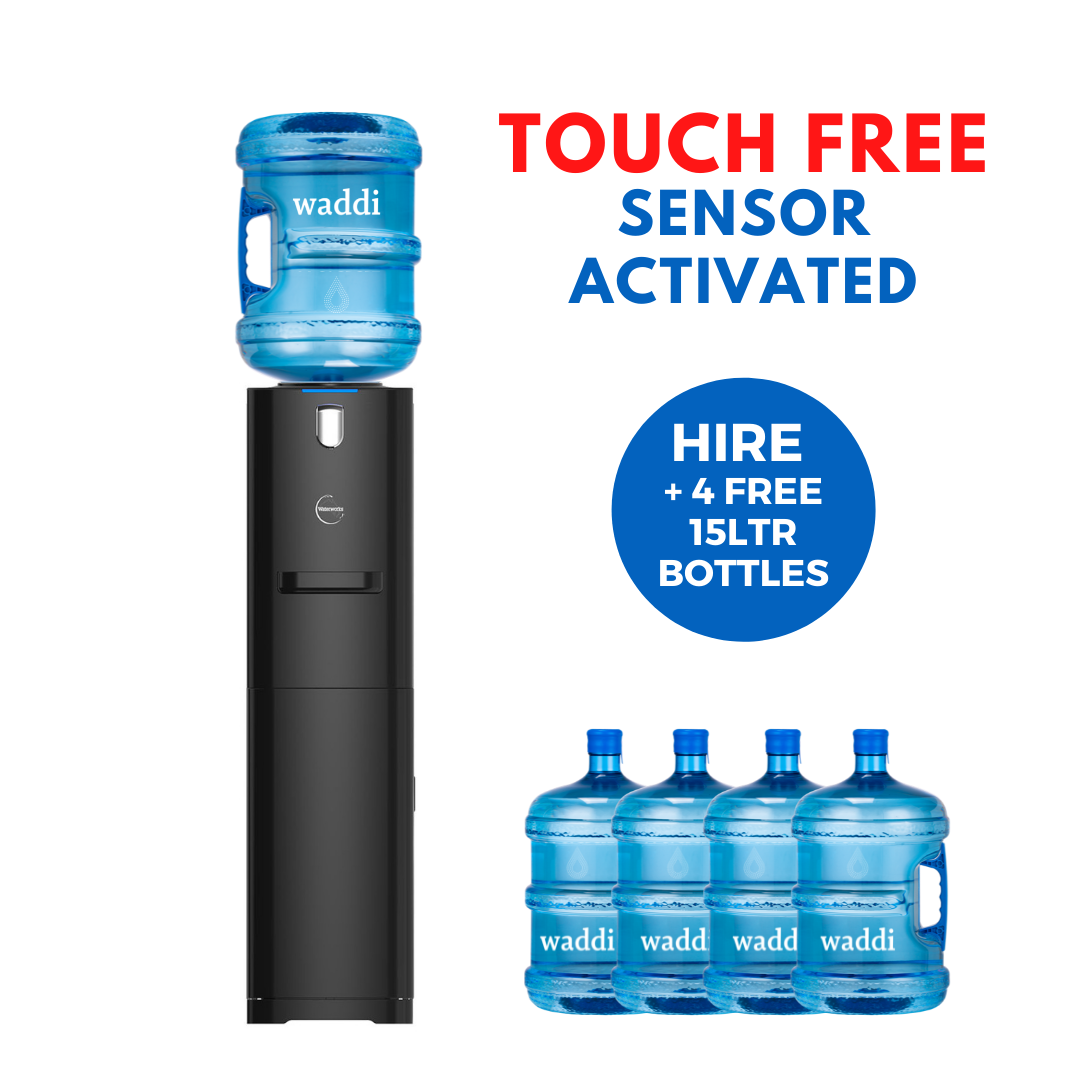 TOUCH FREE Water Cooler Sensor Activated (FREESTANDING) + 4 FREE 15LTR BOTTLES.