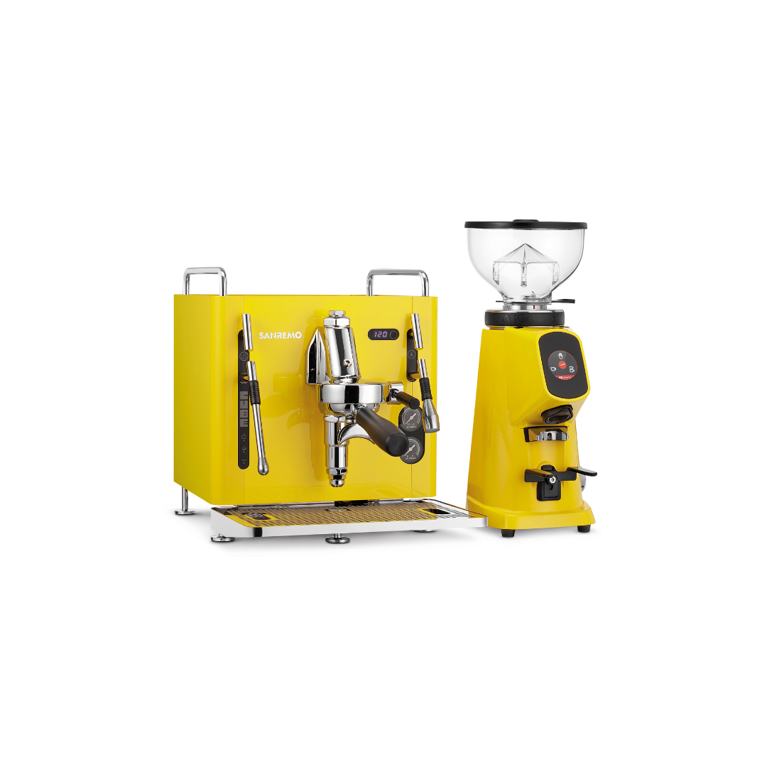 San Remo CUBE Single Group Traditional Machine & Grinder.