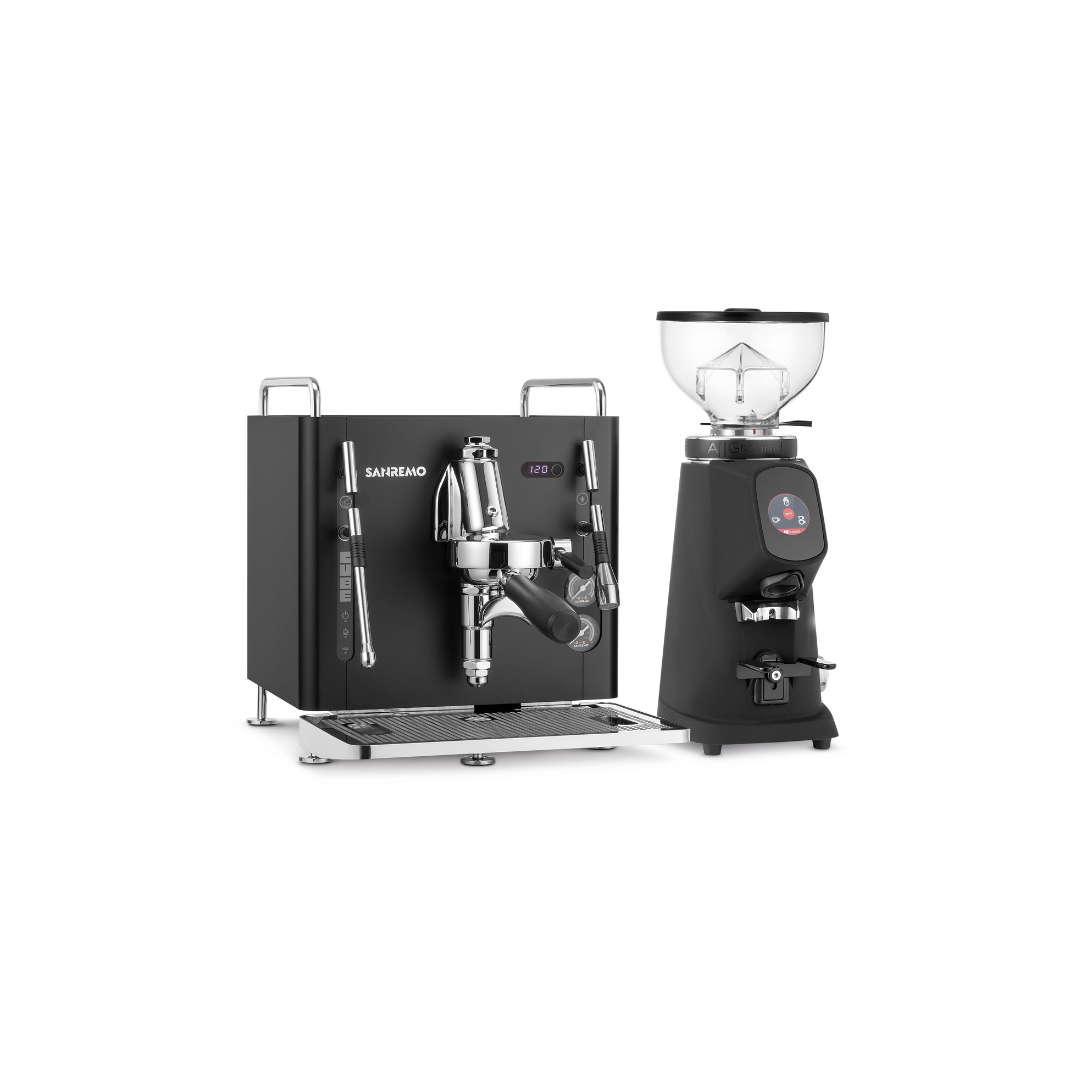 San Remo CUBE Single Group Traditional Machine & Grinder.