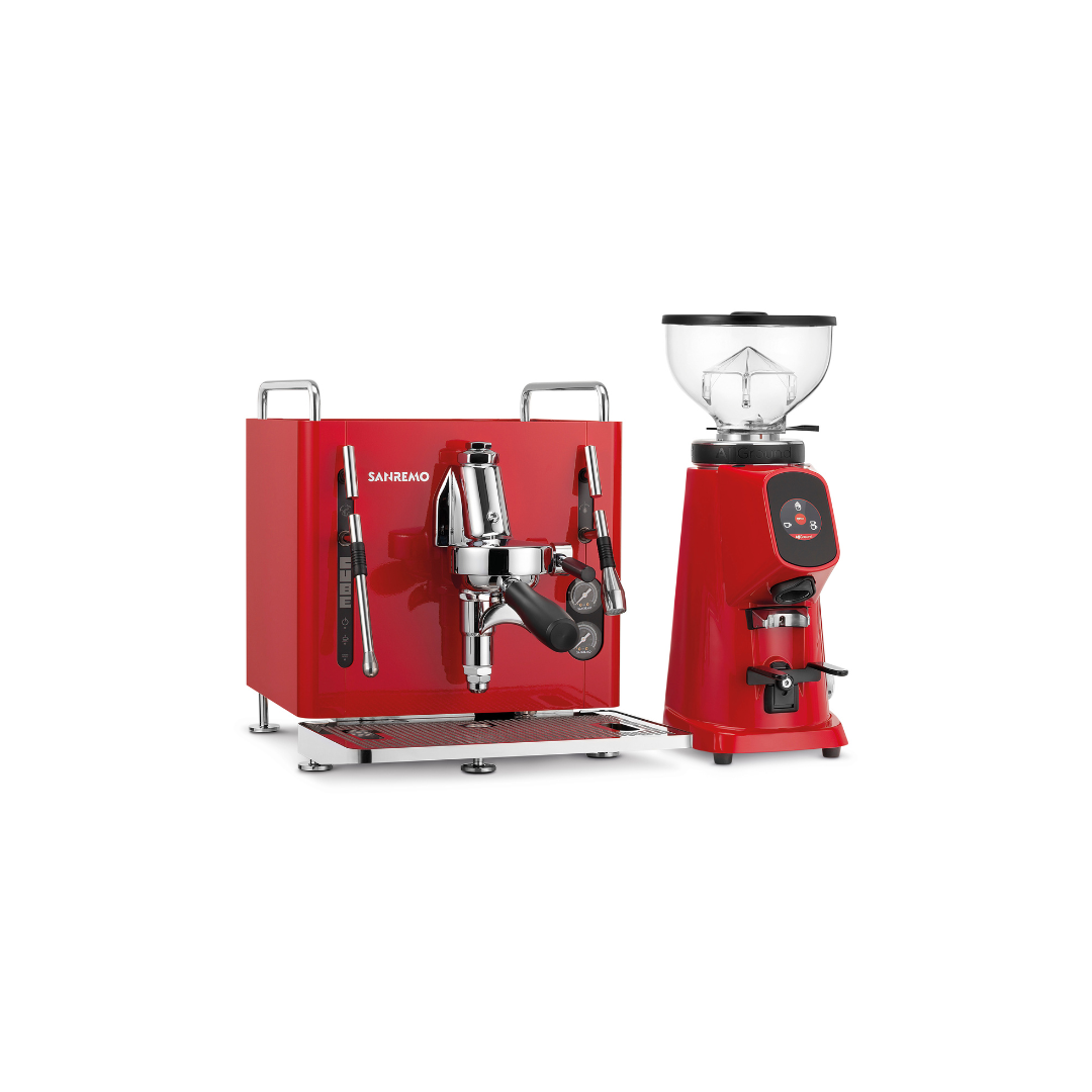 San Remo CUBE Single Group Traditional Machine & Grinder.