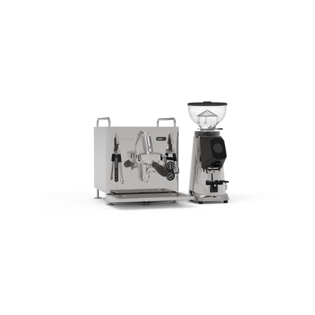 San Remo CUBE Single Group Traditional Machine & Grinder.