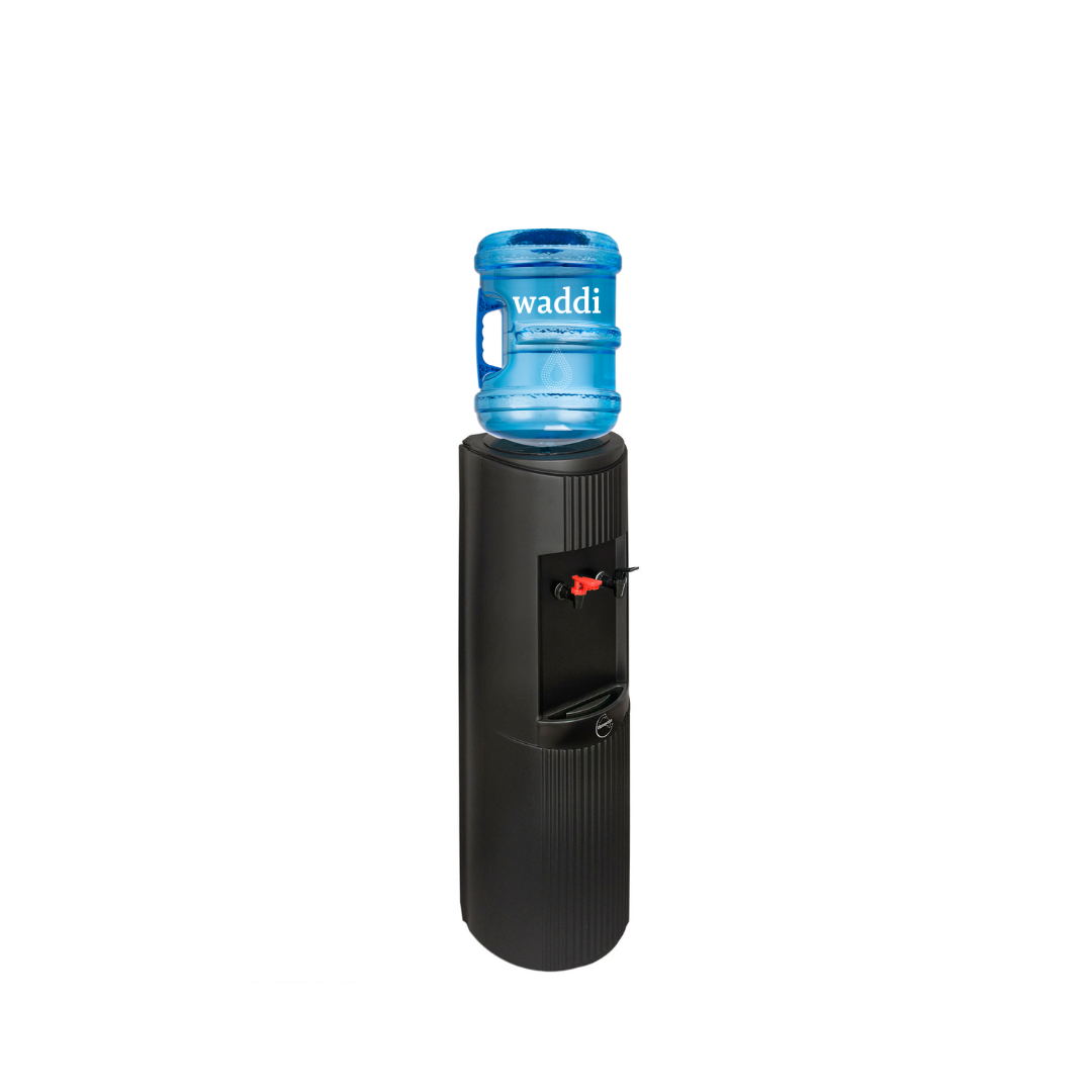 Black Glacier Water Cooler (FREESTANDING) + 4 FREE BOTTLES.